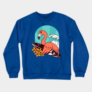 Flamingo Surfer Crewneck Sweatshirt